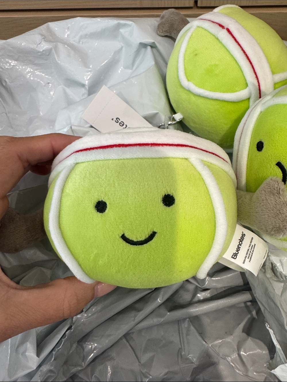 Bluenotes Lime Green Smiley Tennis Ball Plush Toy